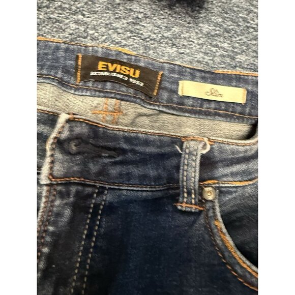 evisu jeans women’s patchwork embroidered skinny stretch sz 27 - Picture 6 of 16